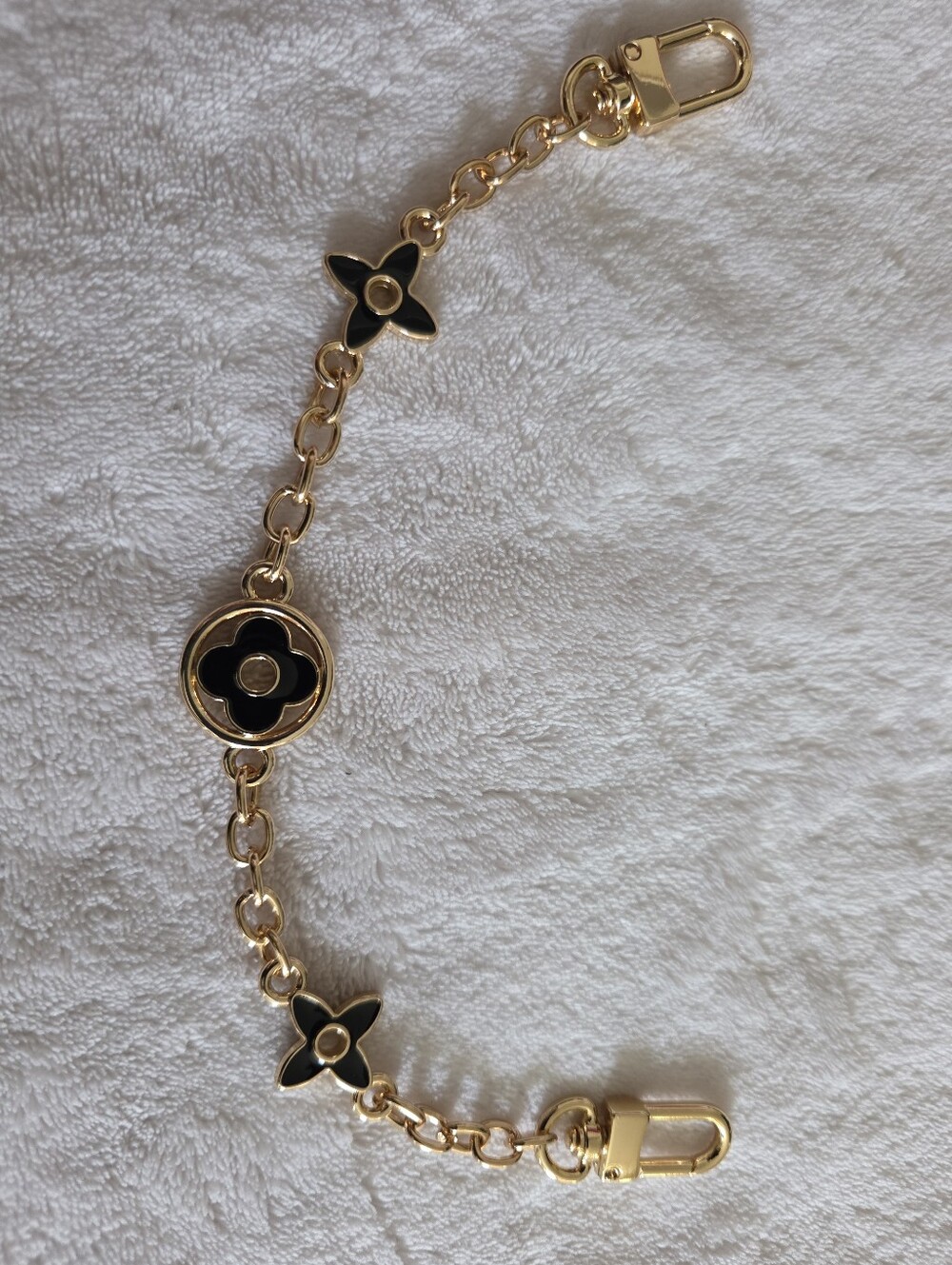 Black Floral Chain Bag Charm
